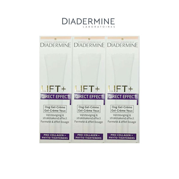 Diadermine Lift+ 15 ml x3 Direct Effect Gel-Creme Yeux – Lot de 3