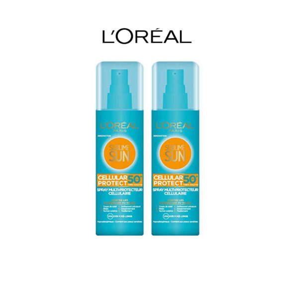 L’Oreal Spray Protection Solaire Cellular Protect FPS 50+ 200 ML, lot de 2