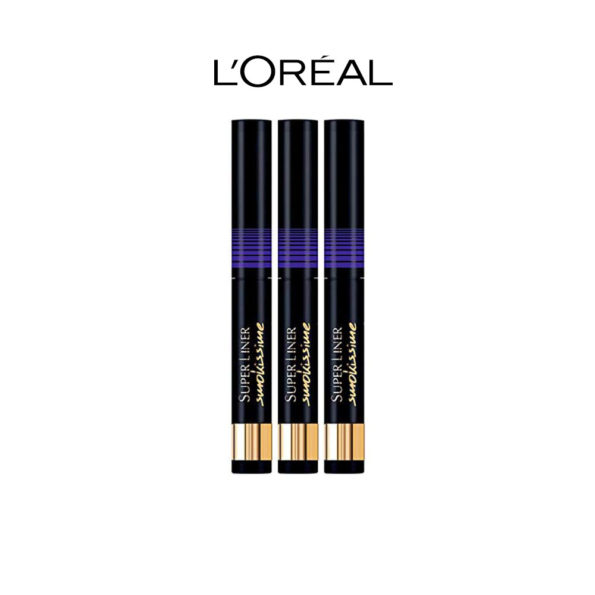 L’Oréal Paris Make Up Designer Super Liner Smokissime Stylo Poudre Tracé Smoky Bleu – Lot de 3