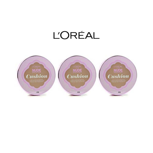 L’Oréal Paris – Nude Magique – Fond de Teint – Cushion 9 – Beige – Lot de 3