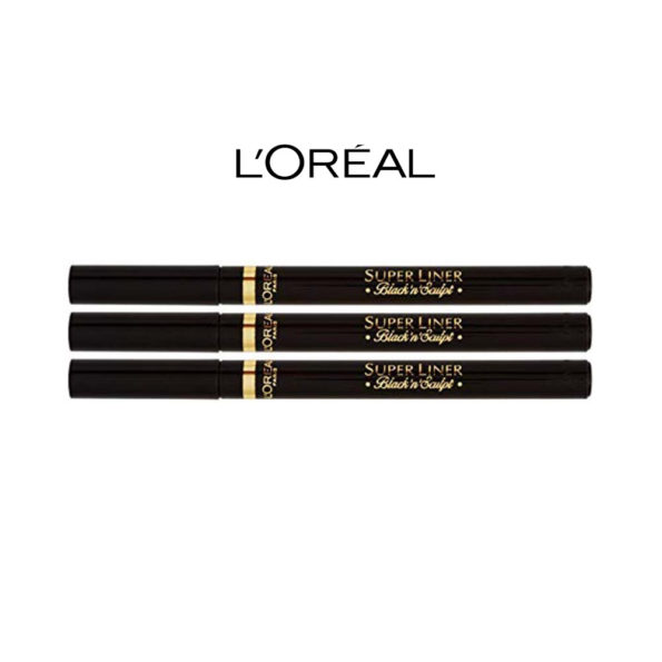 L’Oréal Super Liner Black’N Sculpt Feutre Noir – Lot de 3
