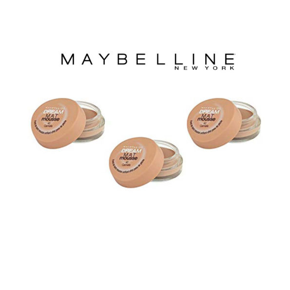Maybelline Dream Mat Mousse – Fond de teint mousse – 40 cannelle – Ptiparis lot de 3