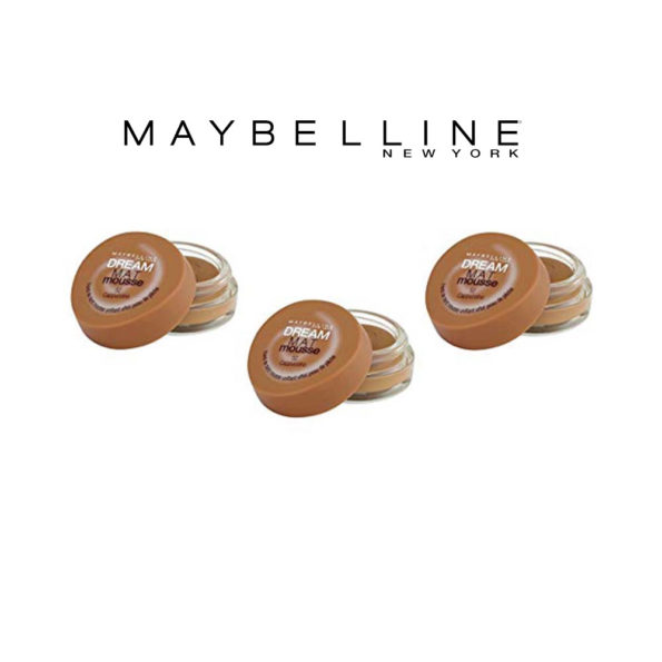 Maybelline Dream Mat Mousse – Fond de teint mousse – 52 cappuccino – Ptiparis lot de 3