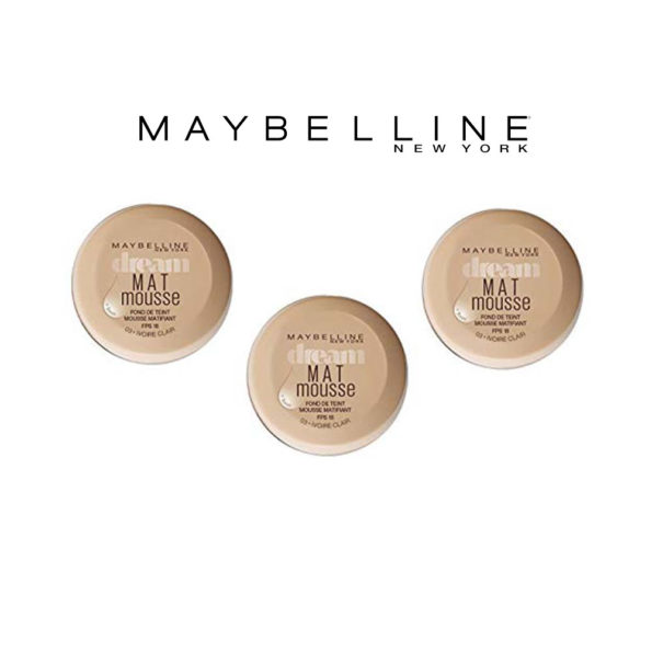 Maybelline Fond de Teint Dream Mat Mousse 03 Ivoire Claire – Ptiparis lot de 3