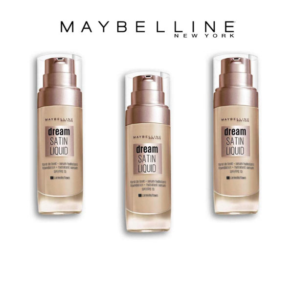 Maybelline Fond de Teint Dream Satin Liquid FPS13 – 40 Canelle, lot de 3 (3 x 30 ml)