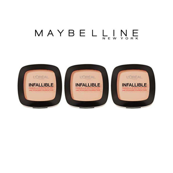 Maybelline Make-Up Designer Infallible 123 Warm Vanilla poudre de visage 9g, lot de 3 (3 x 9g)