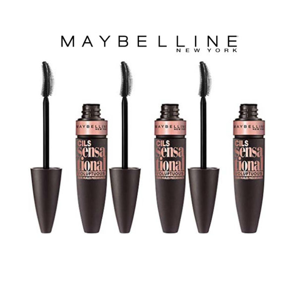 Maybelline Mascara Cils Sensational Extra Noir aux Huiles Précieuses Voluptuous 7 Very Black – Lot de 3