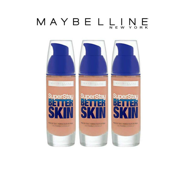Maybelline New York Superstay Better Skin – Fond de teint liquide – 040 cannelle – 30 ml – Lot de 3