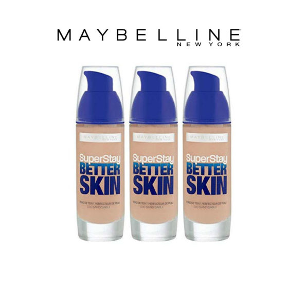 Maybelline New York Superstay Better Skin – Fond de teint liquide – Lot de 3 (030 sable)