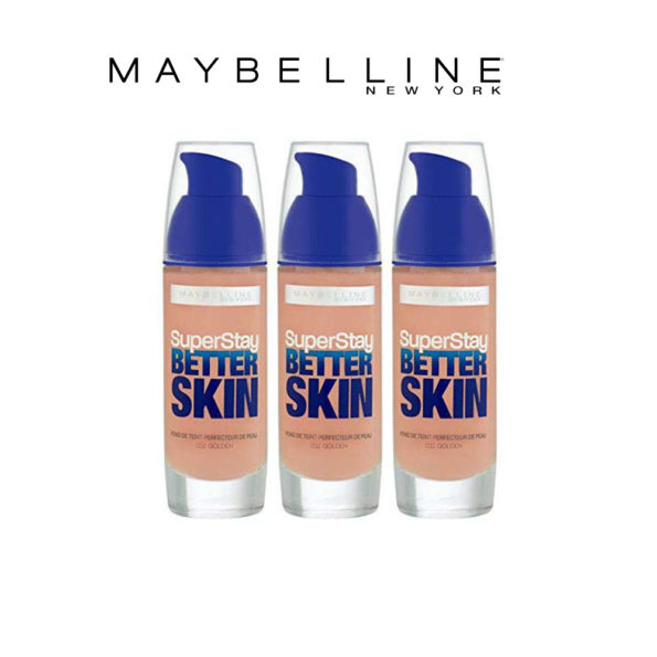 Maybelline New York Superstay Better Skin – Fond de teint liquide – Lot de 3 (032 golden)