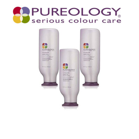 Pureology Après-shampooing revitalisant Hydrate – Pour cheveux colorés secs – 250 ml, lot de 3 (3 x 250 ml)