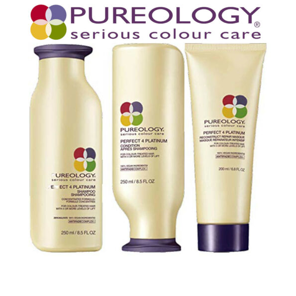 Pureology Set perfect 4 platinum™ (perfect 4 platinum™ shampoo 250 ml 8.5 fl oz + perfect 4 platinum™ condition 250 ml 8.5 fl oz + perfect 4 platinum reconstruct repair masque 200 ml 6.8 fl oz)