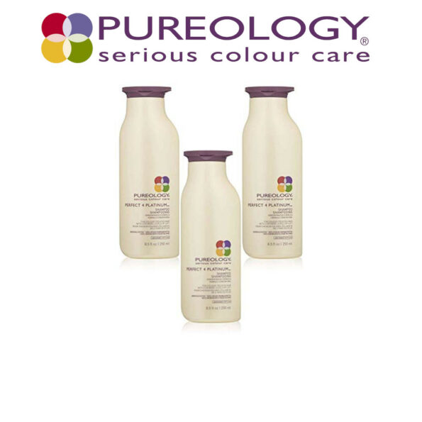 Pureology Soin des Cheveux Shampooing Perfect 4 Platinum (pour cheveux colorés) 250 ml 241 gram, lot de 3 (3 x 250 ml)