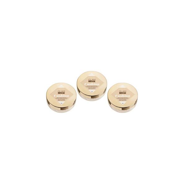Glam Beige Cushion Fond de teint Bonne Mine naturelle 30 Medium clair, lot de 3 (3 x 50g)