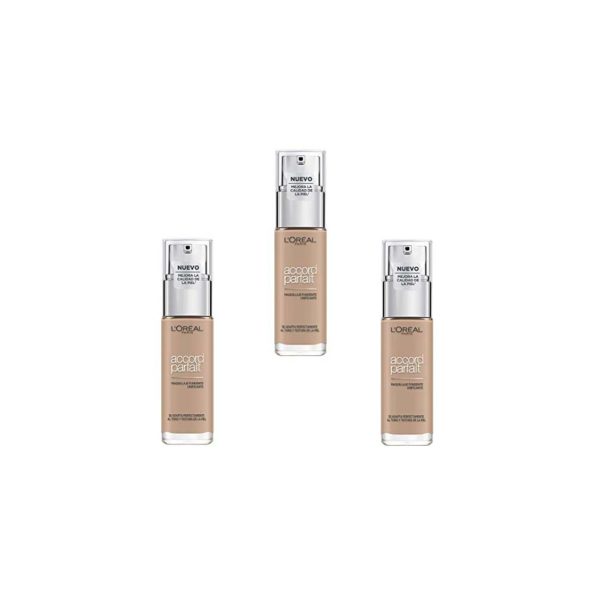 Fond de Teint Fluide Accord Parfait – 4N: Beige, lot de 3 (3 x 30ml)