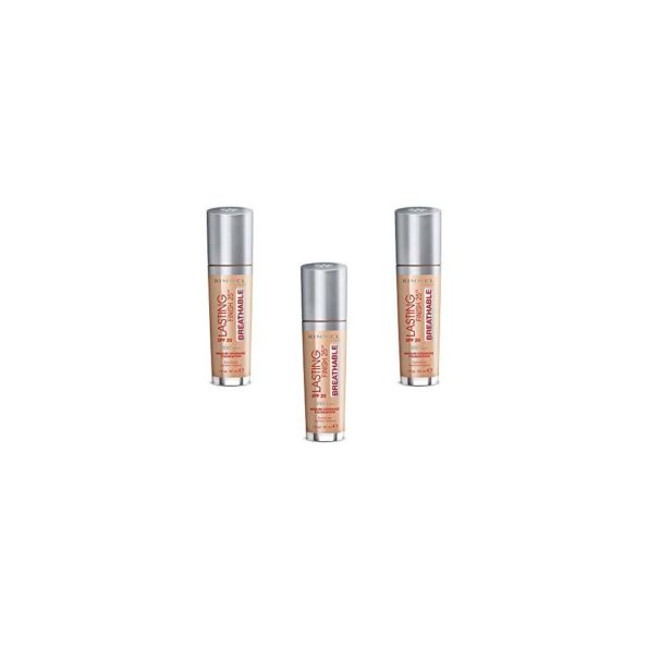 Rimmel Fond de teint Lasting Finish Breathable 300 Sand, Lot de 3 (3 x 30ml)
