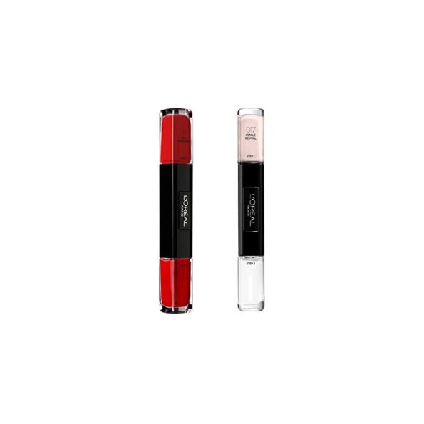 L’Oréal Vernis à Ongles Infaillible Vernis Gel Duo – Lot de 2 (017 PETALE REVIVAL + 011 Red Infaillible)