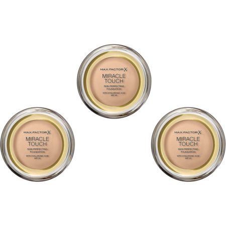 Miracle Touch Skin Perfecting 043 Golden ivory 11.5g - SPF30 Makeup for Women Medium Protection SPF 16, lot de 3 (3x 11.5g)
