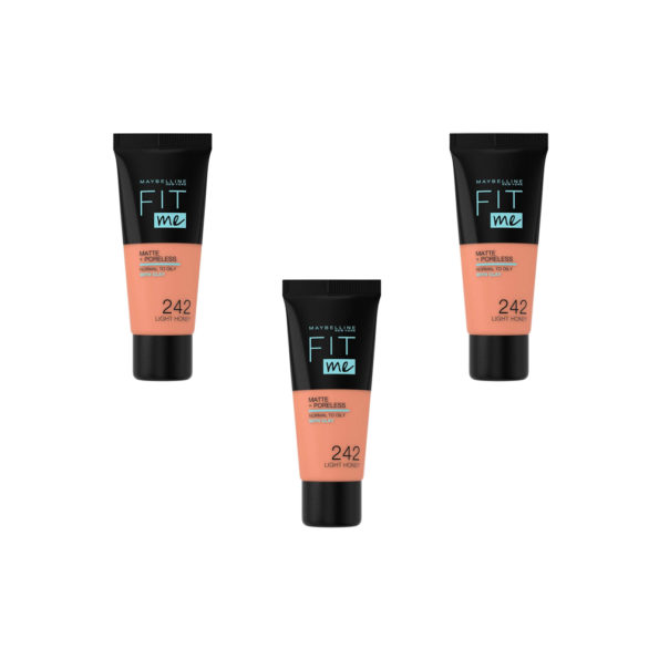 Maybelline New York Fond De Teint Fluide Fit Me Matte Poreless 242 Miel Clair