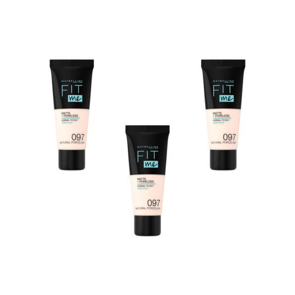 Maybelline New York Fond De Teint Fluide Fit Me Matte Poreless 97 Porcelaine Naturelle