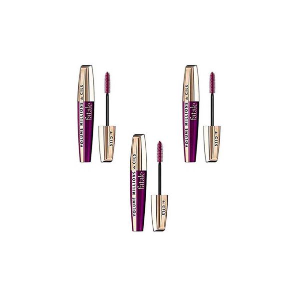 3 x L'Oreal Paris Volume Million Lashes Fatale Mascara 9.4ml Black