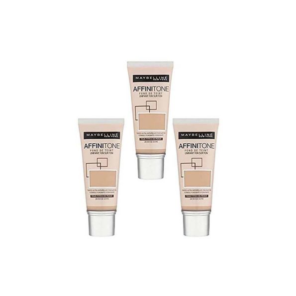 Maybelline New York Affinitone - Fond de teint liquide 24 beige doré, Lot de 3 (3 x 30ml)