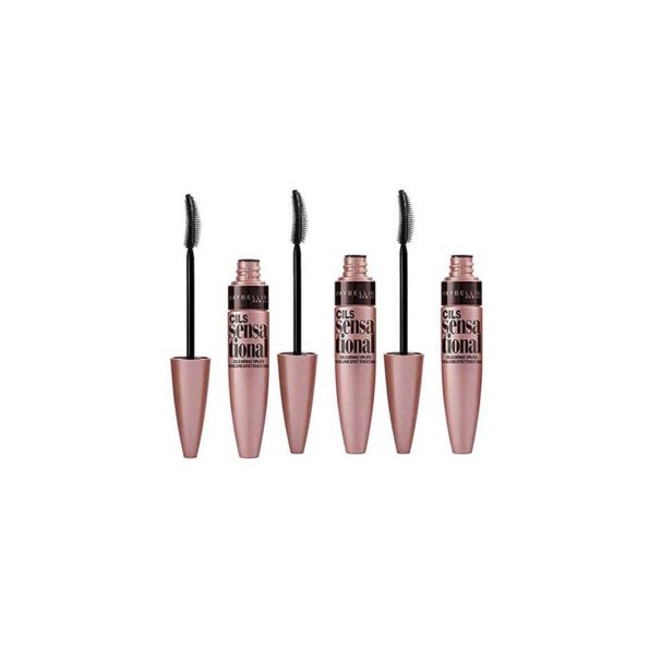 Maybelline New York Cil Sensational Mascara volume Noir 01 black, Lot de 3