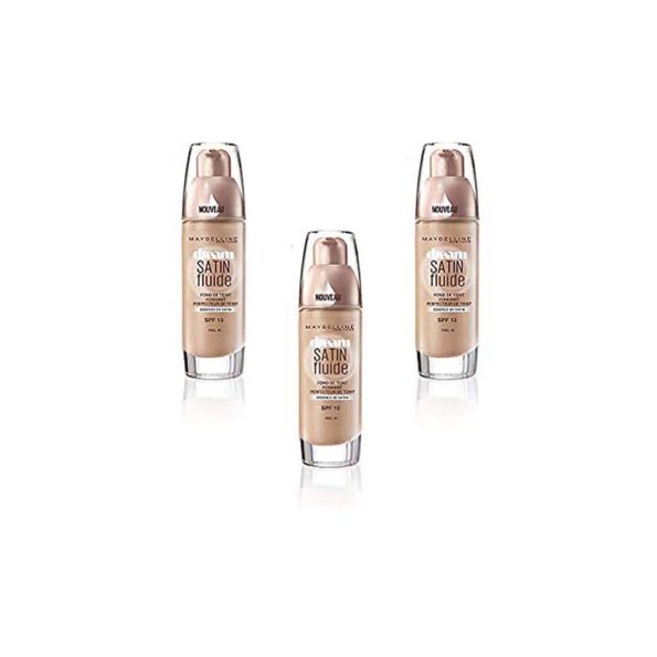 Maybelline New York Fond de Teint Dream Satin Fluide FPS13-45 Miel, Lot de 3 (3 x 30ml)