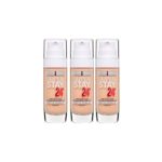 Maybelline New York Fond de Teint Fluide Superstay 24H Sable (30), lot de 3(3 x 30ml)